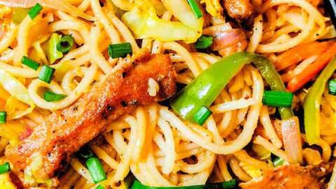 Chicken Noodles Recipe (Hakka Style) - Swasthi's Recipes